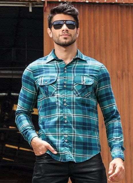 look camisa xadrez azul masculina